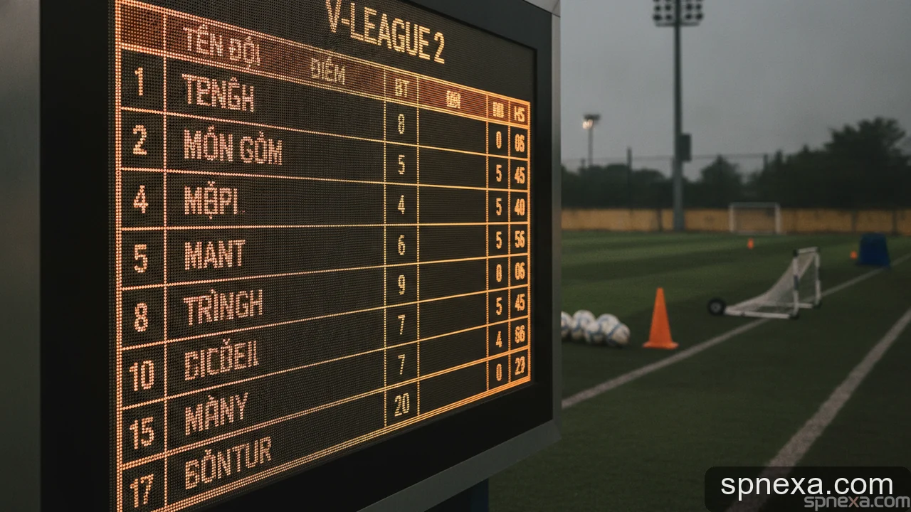 Minh họa bổ sung: Bảng xếp hạng V-League 2: Giải đáp các câu hỏi thường gặp về cách tính điểm và thứ hạng