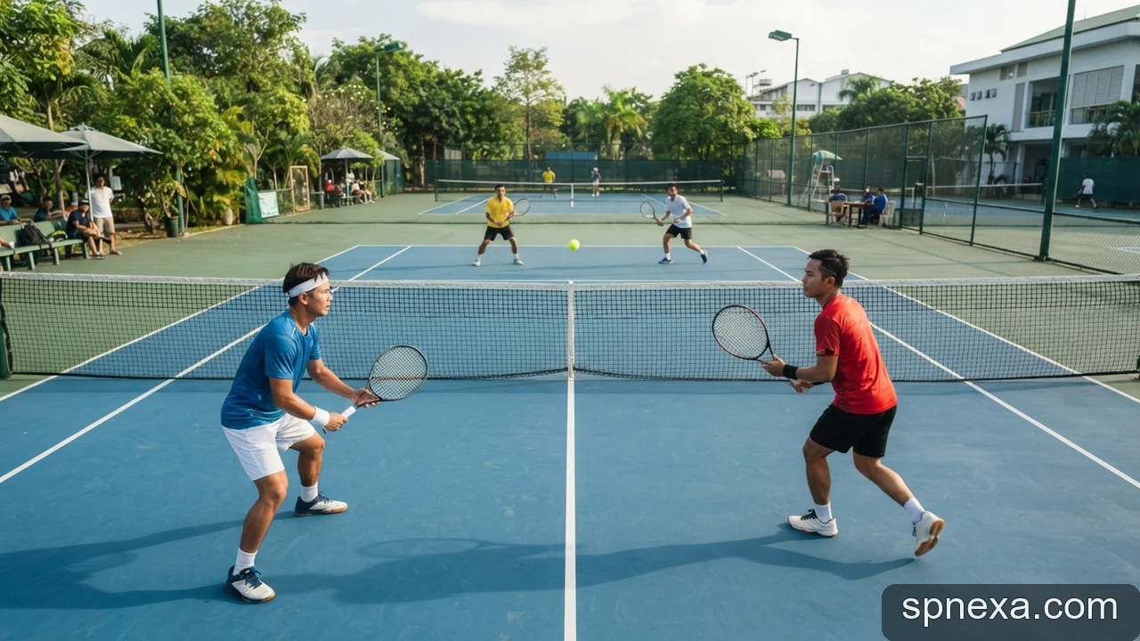 Minh họa: Chiến thuật đánh đôi trong tennis: vị trí di chuyển và phối hợp lưới