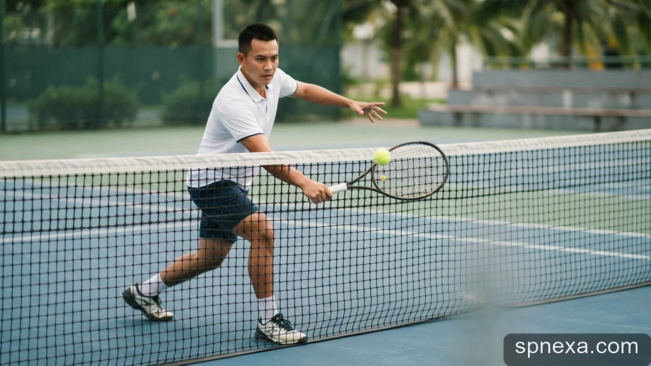 Minh họa: Cú volley trong quần vợt: kỹ thuật bắt bóng trên không và thời điểm thực hiện