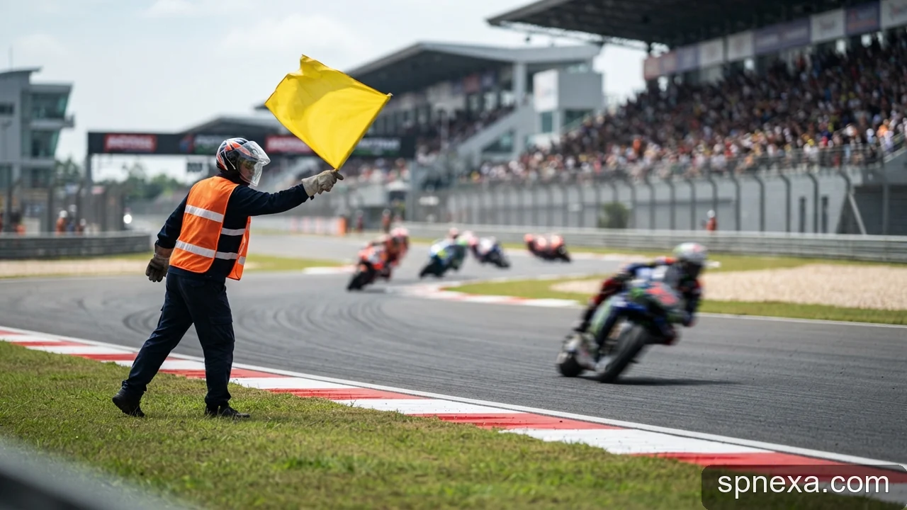 Minh họa: Luật cờ hiệu Moto GP và ý nghĩa từng màu sắc trên đường đua mô tô