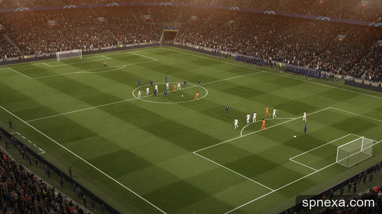 Minh họa cho Trận đấu UEFA Champions League: Bài tập quan sát chiến thuật tấn công và phòng ngự