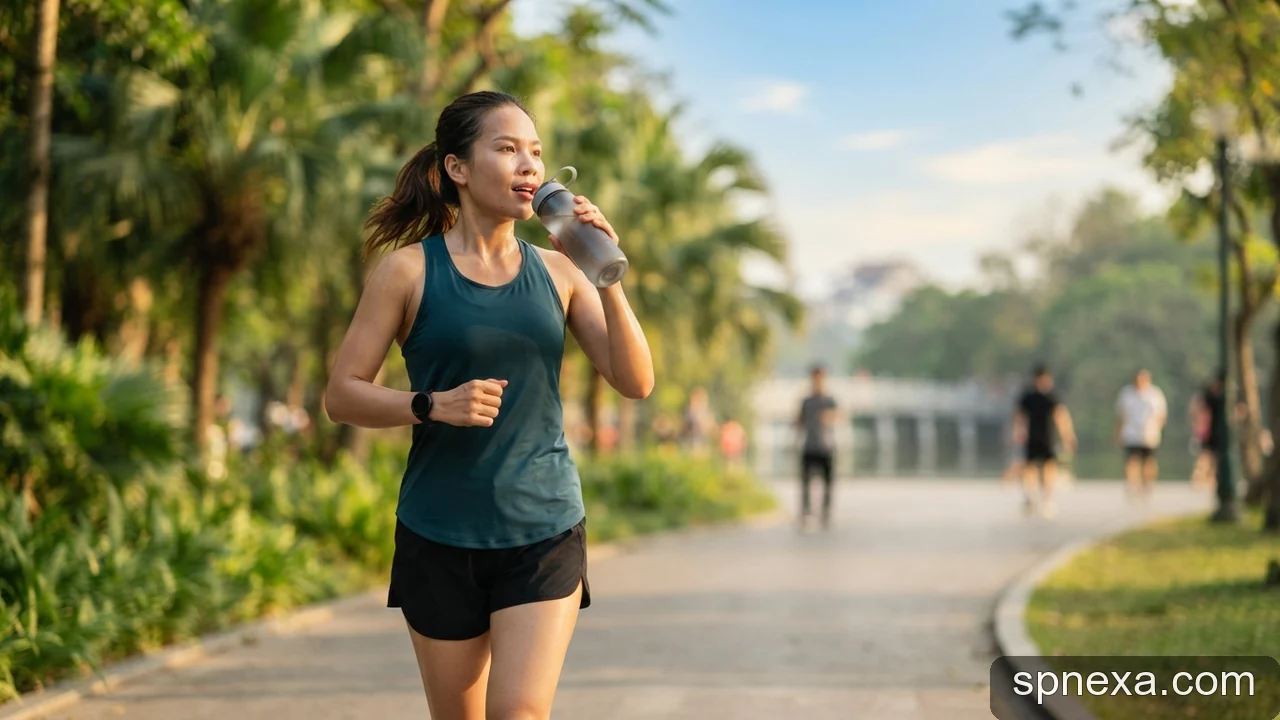 Minh họa cho Uống nước khi vận động: nhận biết thiếu nước mà không chạy theo công thức cứng